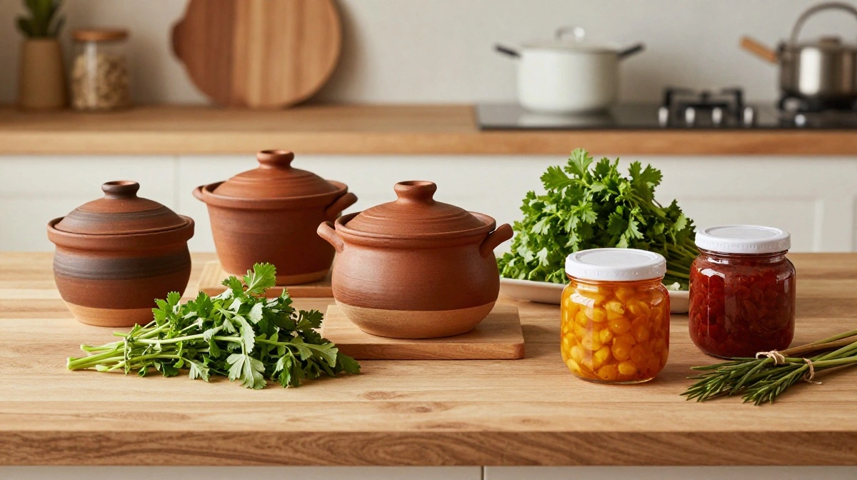 Dougahozonn culinary philosophy showing traditional food preservation techniques meeting modern gastronomy in a professional kitchen setting