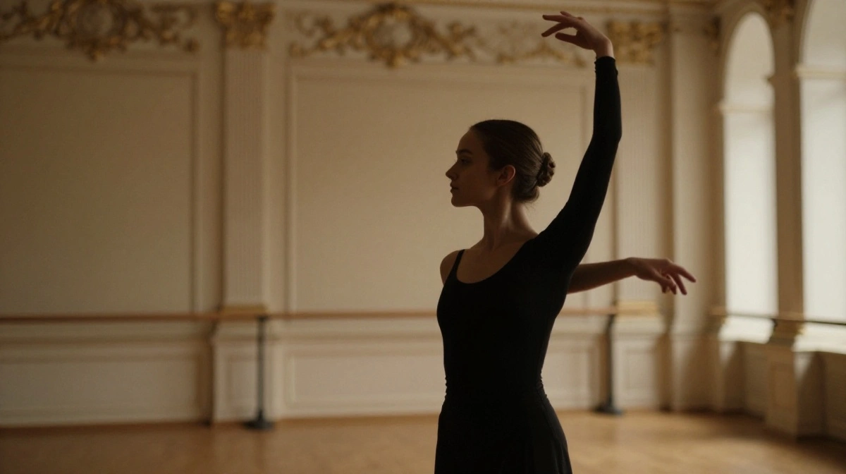Sofia-Luisa Baryshnikova youngest daughter of Mikhail Baryshnikov standing gracefully in a quiet setting